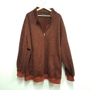 Men's Kingsize Quarter Zip Sweatshirt Orange 4XL Big King Size Big & Tall